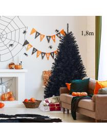  1,8m Árbol de Navidad con Decoraciones de Halloween 1036 Ramas no Iluminado con Base Sólida de Metal