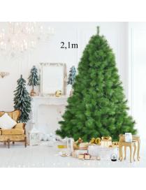  2,1m Árbol de Navidad no Iluminado con bisagras y 808 Ramas en 100% PVC perfecto como Decoración