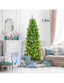  1,8m Árbol de Navidad Iluminado con 743 Ramas 250 Luces Blancas y Cálidas Fácil de Montar Perfecto Como Decoración Verde