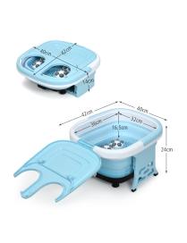  Masajeador Pies Portátil con Temperatura Regulable Función Burbujas y Rodillos Electrónicos Azul 42 x 40 x 24 cm