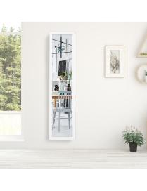  Espejo de Cuerpo Entero Montado a la Pared con Estructura de Madera para Dormitorio Salón Entrada Blanco 37 x 50 x 155 cm