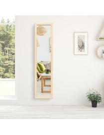  Espejo de Cuerpo Entero Montado a la Pared con Estructura de Madera para Dormitorio Salón Entrada Natural 37 x 50 x 155 cm