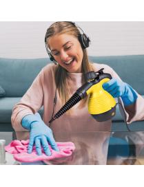  Limpiador a Vapor Portátil con 9 Accesorios y Diseño Segura sin Sustancias Químicas   para Casa Coche Amarillo