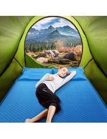  Colchón de Camping Autoinflable en Espuma para 2 Personas Senderismo Vacaciones Azul 187 x 130 x 4 cm