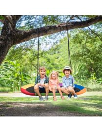  Columpio Ovalado para Árbol con Altura Regulable Cuerdas Multicapa para Niños Adultos para Patio Parque Multicolor 150 x 80 cm