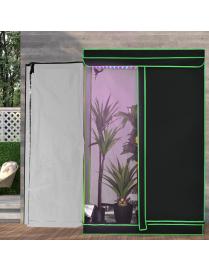  Tienda Hidropónica para Plantas 120 x 60 x 180 cm Invernadero de Verduras Portátil para Jardinería Interior Negro