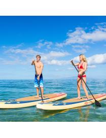  Tabla de Paddle Inflable 335 x 76 x 15 cm SUP Tabla de Surf con Aleta Removible para Bogar Surfear Pescar Yoga Acuático