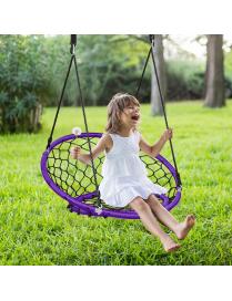  Columpio de Nido para Niños con Cuerdas Regulables Columpio Para Árbol Exterior Patio Parque Interior Violeta 89 x 100-160 cm
