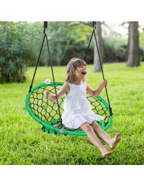  Columpio de Nido para Niños con Cuerdas Regulables Columpio Para Árbol Exterior Patio Parque Interior Verde 89 x 100-160 cm