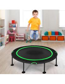  Cama Elástica Plegable Trampolín Infantil con Almohadillas de Seguridad y Cuerdas Duraderas para Niños Verde y Negro120 cm