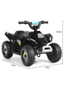 Cuatriciclo Montable para Niños Vehículo Motorizado con Diseño a la Moda Negro 73 x 40 x 44,5 cm