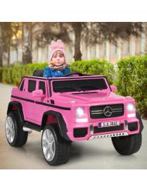  Coche Eléctrico Mercedes Benz Maybach para Niños 3-8 Años Jeep Juguete Montable de Batería con Control Parental 2 Puertas Rosa