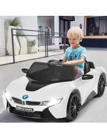  Coche Montable para Niños Vehículo de Batería 12 V con 2 Motores Mando 2,4 G Luces LED MP3 Bocina Música 2 Puertas Blanco