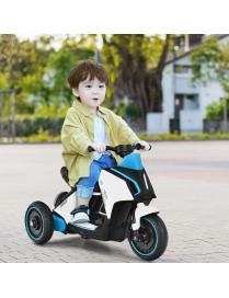  Moto Eléctrica Montable 6 V para Niños Moto con 3 Ruedas Luces Coche Juguete de Batería para Niños +3 Años Blanco