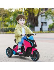  Moto Eléctrica Montable 6 V para Niños Moto con 3 Ruedas Luces Coche Juguete de Batería para Niños +3 Años Rosa