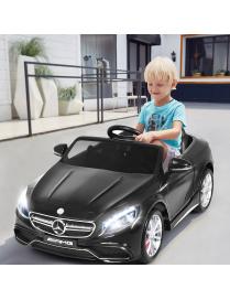  Coche Montable para Niños con Mando 2,4 G Vehículo Mercedes Benz de Batería 12 V con Función AUX 3 Velocidades Negro