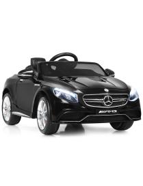  Coche Montable para Niños con Mando 2,4 G Vehículo Mercedes Benz de Batería 12 V con Función AUX 3 Velocidades Negro