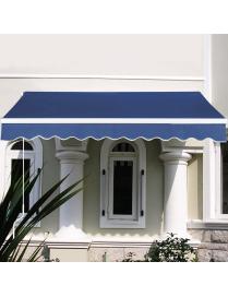  2,5 x 2 m Toldo Manual Retráctil Tendal Impermeable y Resistente a Los Rayos UV Toldo para Balcón Puerta Ventana Azul