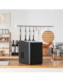  Máquina de Hacer Hielo con Cubitos Forma de Bala con Aislamiento Térmico Autolimpieza Tapa para Casa Cocina Tienda Bar Negro