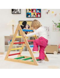  Escalera Triangular Coloreada de Escalada para Niños Escalera Juguete Educativa de Madera para Niños 3-7 Años 93 x 46 x 81 cm