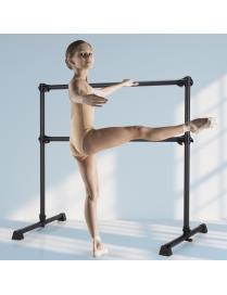  Barra de Ballet 120 cm Doble Barra de Baile Elongaciones Regulable Portátil para Casa Escuela Sala de Baile Negro