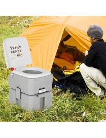  Inodoro Portátil Baño de Camping 20 L Tanque de Agua Residual Bomba de Desagüe para Adultos Niños 41 x 33 x 43 cm Gris