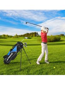  Set de Palos de Golf para Niños 11-13 Años Incluye Madera Fairway 3 Hierros 7 y 9 Putter Cubrepalo Bolsa de Golf Azul