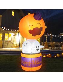  180 cm Fantasma Calabaza Inflable Halloween Globo de Aire Caliente Luces LED Decoración para Casa Exterior Patio