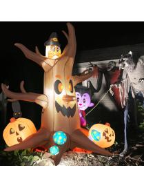  180 cm Árbol de Halloween Inflable con Vampiros Calabazas Búhos Setas Decoración con Luces LED y RGB para Interior Exterior
