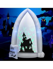  Tumba de Halloween Inflable Decoración Hinchable Festiva con Soplador LED para Patio Casa Jardín Fiesta