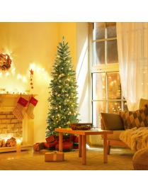 180 cm Árbol de Navidad Decorativo Abatible Pre-Iluminado con Luces LED Multicolores 648 Puntas de Ramas Soporte Plegable