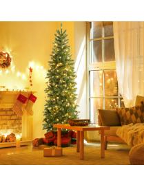  225 cm Árbol de Navidad Decorativo Abatible Pre-Iluminado con Luces LED Multicolores 796 Puntas de Ramas Soporte Plegable