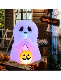  Fantasma Hinchable de Halloween con Calabaza Decoración Inflable con Luces LED para Interior Exterior Patio Fiesta