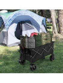  Carrito Plegable para Camping con Asa Ajustable y Ruedas Delanteras Universales Carro Portátil para Jardín Compras
